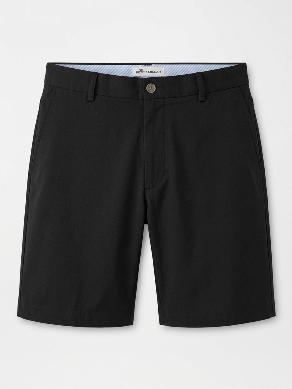 Peter Millar Salem Performance Short Men's Flat Front Shorts Black Waist 32